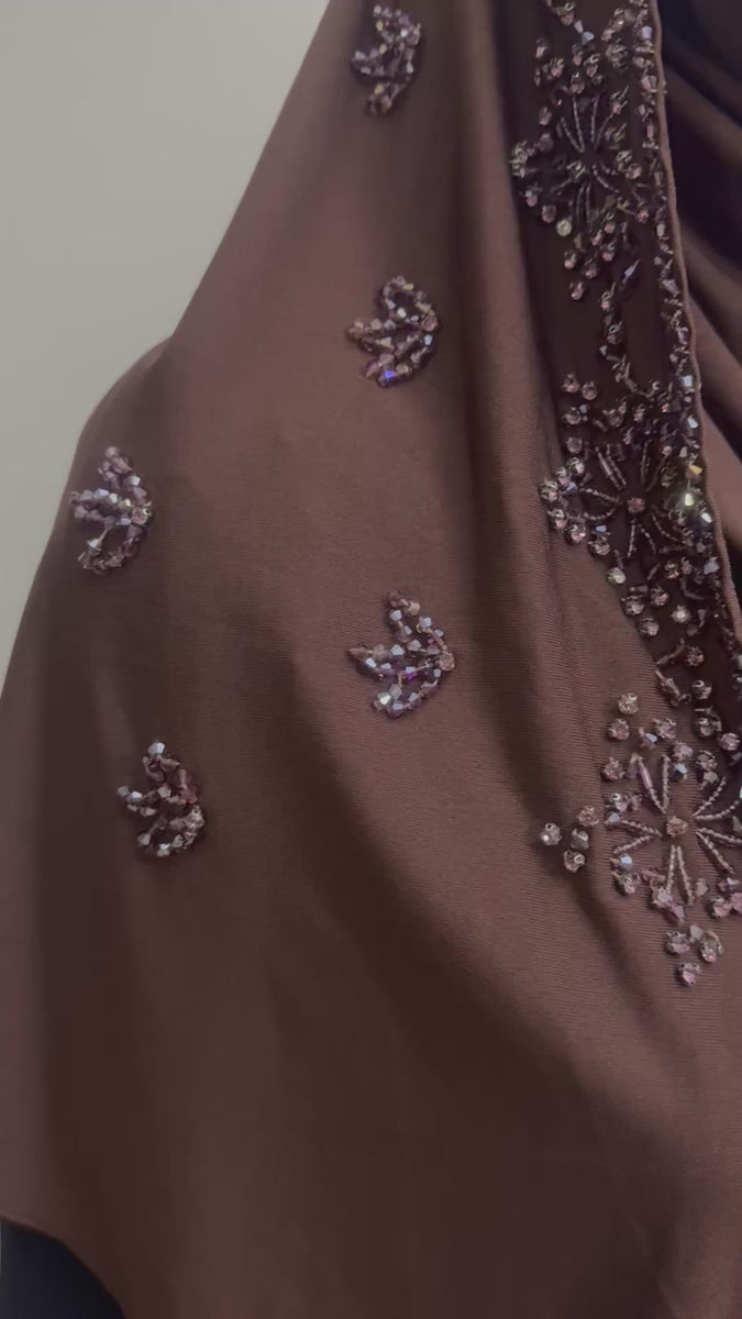 Luxury Handmade Crystal Scarf – Elegant Embellished Statement Shawl