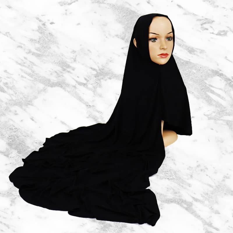 Jazvano Moslim hijab voor vrouwen, instant big hijab jersey tulband, khimar abaya, zachte vrouwen, gebed, hijab, 1 stuk kanten hijab sjaal, grijs, L Jazvano Moslim hijab voor vrouwen, instant big hijab jersey tulband, khimar abaya, zachte vrouwen, gebed, hijab, 1 stuk kanten hijab sjaal, grijs, L