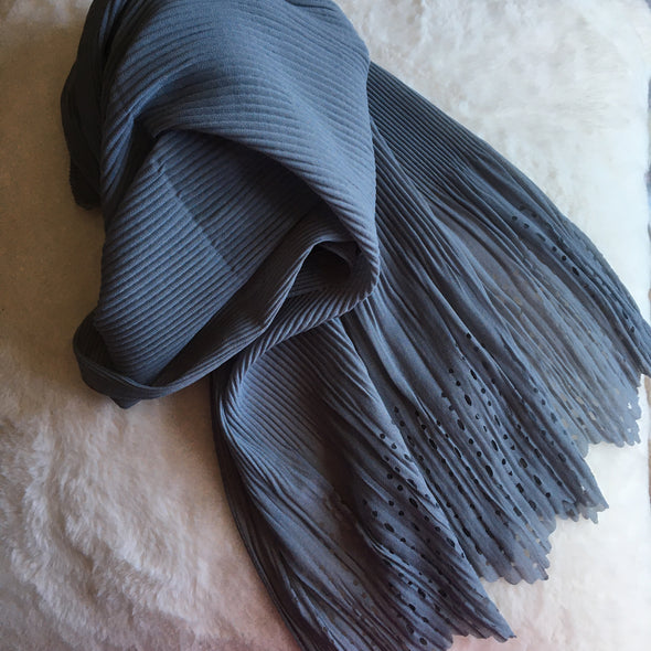 Chiffon Pleated Laser Cut